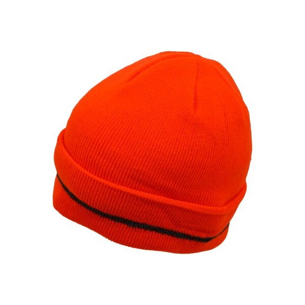 Petra Roc Inc Petra Roc Hi-Visibility Safety Beanie Hat with Reflective Woven Stripe, Orange, One Size OBE-S1 - main